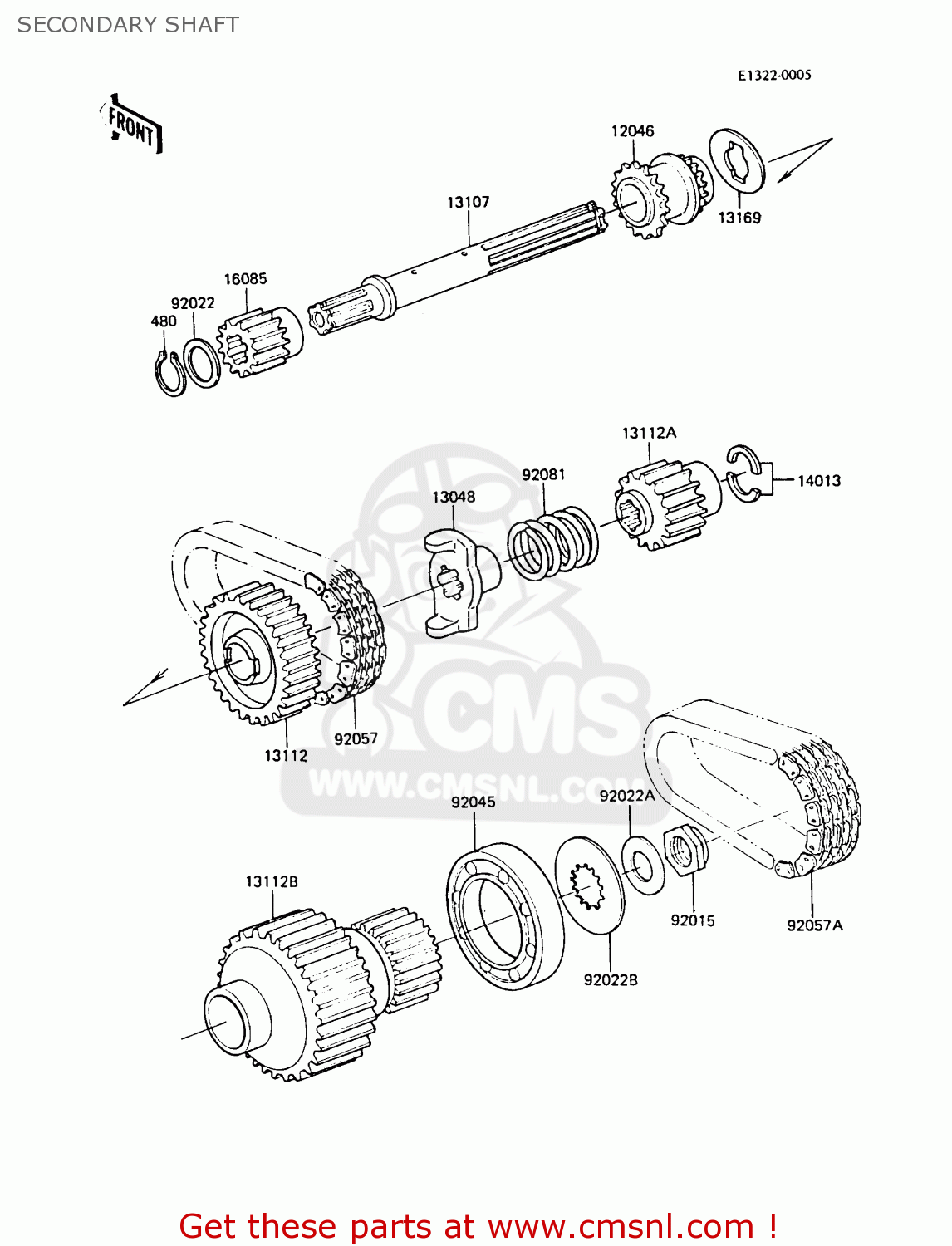 SECONDARY SHAFT ZG1300A4 Z1300 1988 FG