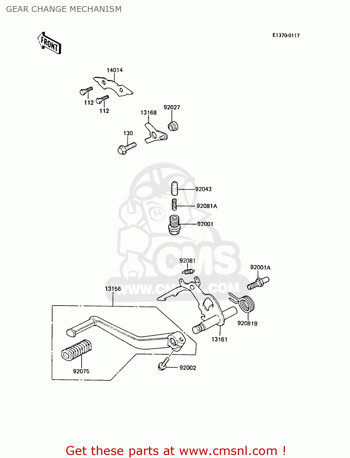 GEAR CHANGE MECHANISM ZG1300A4 Z1300 1988 FG