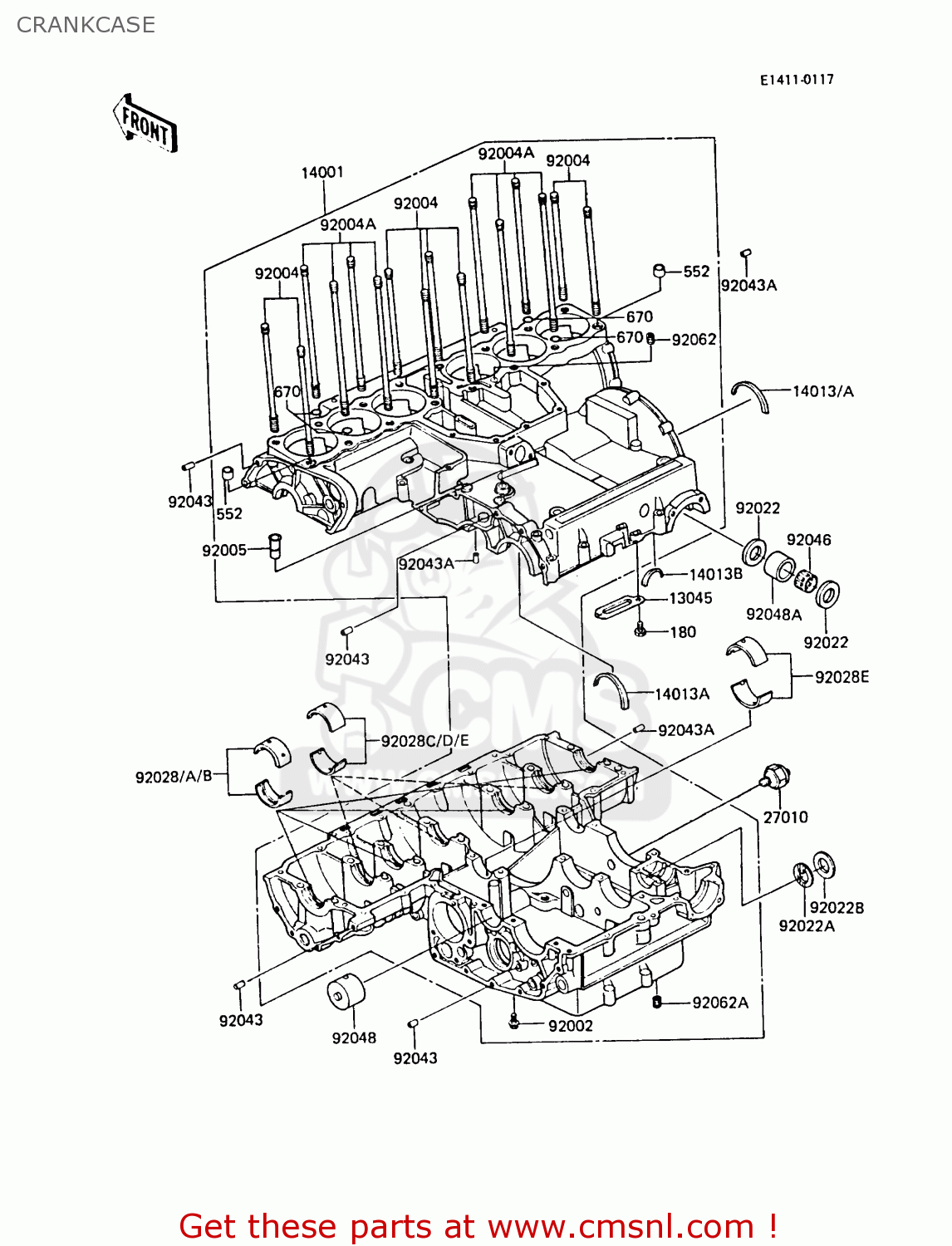 CRANKCASE ZG1300A4 Z1300 1988 FG