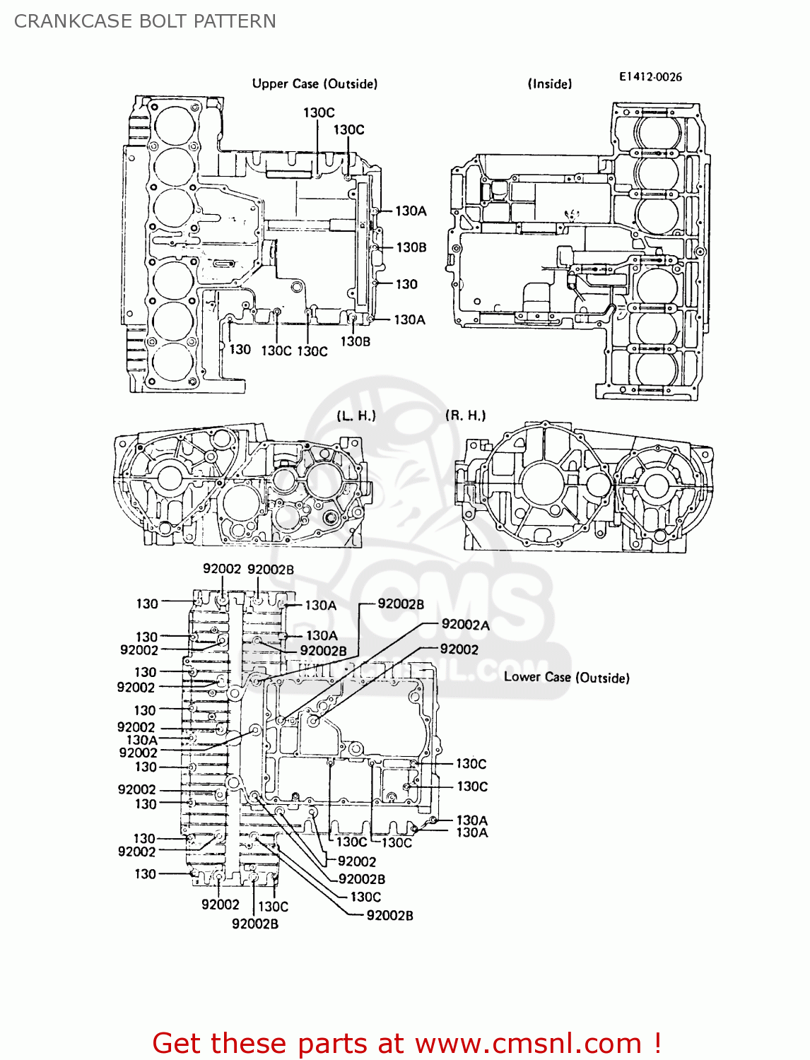 CRANKCASE BOLT PATTERN ZG1300A4 Z1300 1988 FG