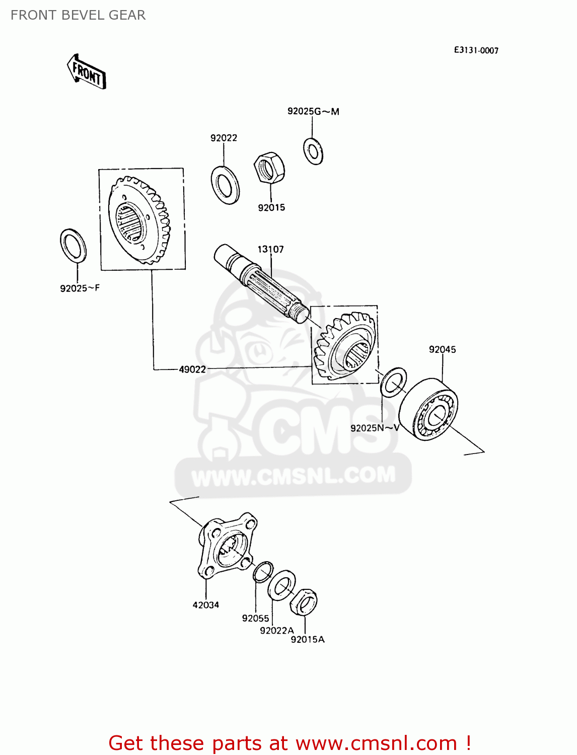 FRONT BEVEL GEAR ZG1300A4 Z1300 1988 FG