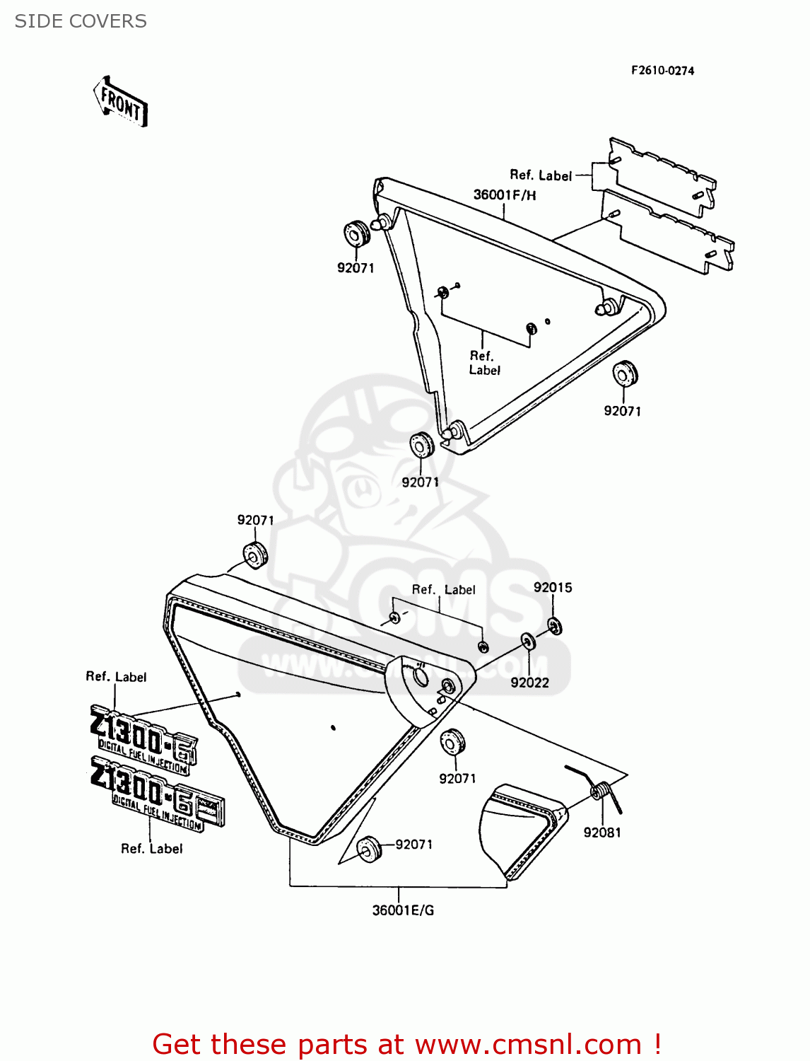 SIDE COVERS ZG1300A4 Z1300 1988 FG