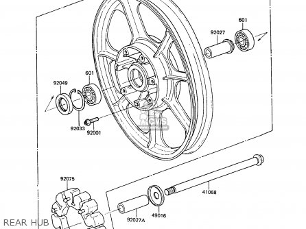 REAR HUB - ZG1300A4 Z1300 1988 FG
