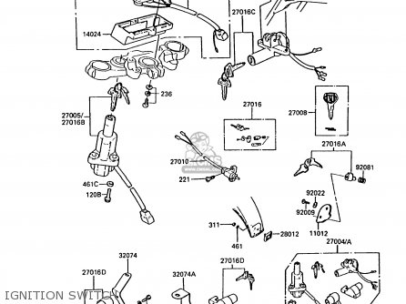 IGNITION SWITCH - ZG1300A4 Z1300 1988 FG