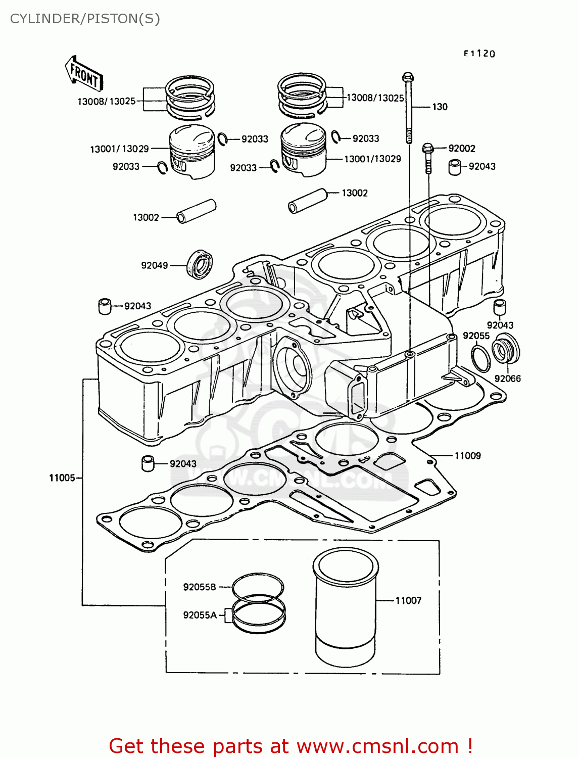 CYLINDER/PISTON(S) ZG1300A5 Z1300 1989 NORWAY FG