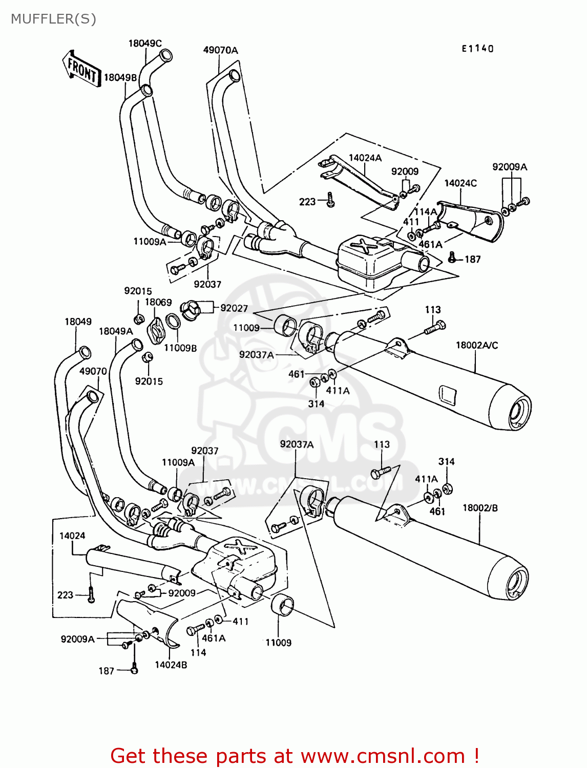 MUFFLER(S) ZG1300A5 Z1300 1989 NORWAY FG
