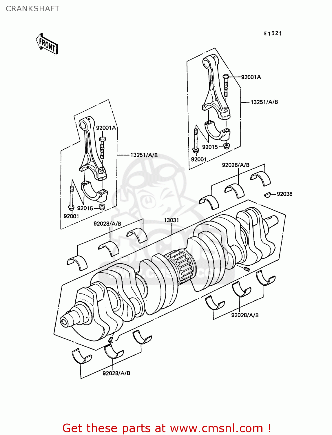 CRANKSHAFT ZG1300A5 Z1300 1989 NORWAY FG