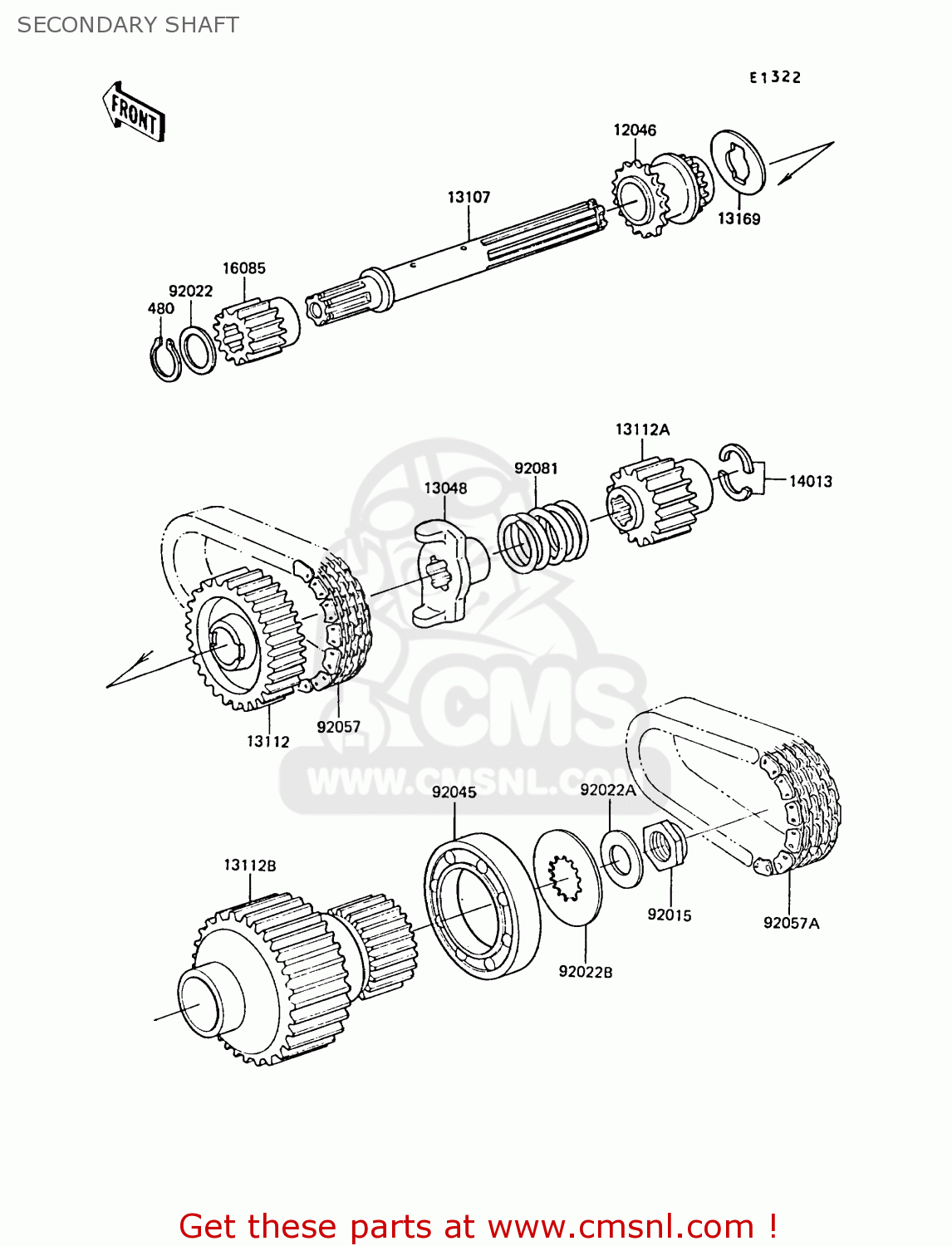 SECONDARY SHAFT ZG1300A5 Z1300 1989 NORWAY FG