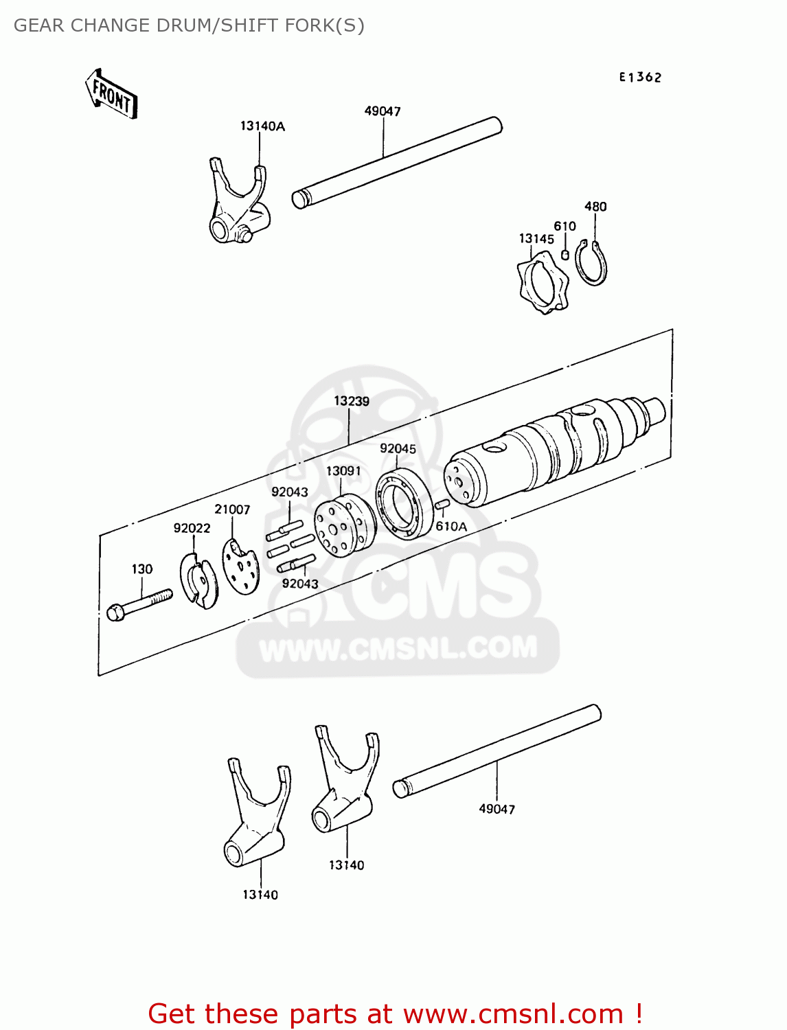 GEAR CHANGE DRUM/SHIFT FORK(S) ZG1300A5 Z1300 1989 NORWAY FG