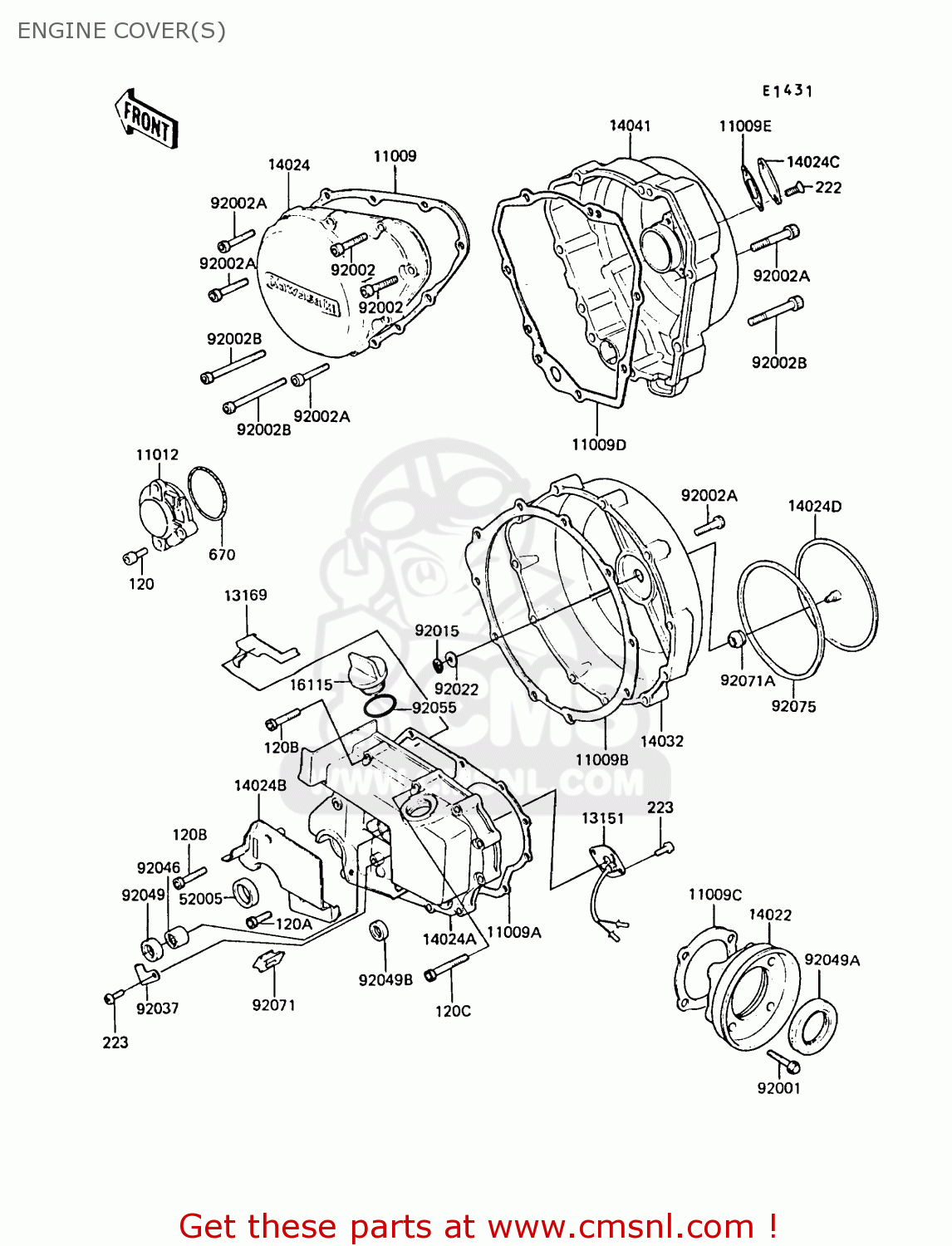 ENGINE COVER(S) ZG1300A5 Z1300 1989 NORWAY FG