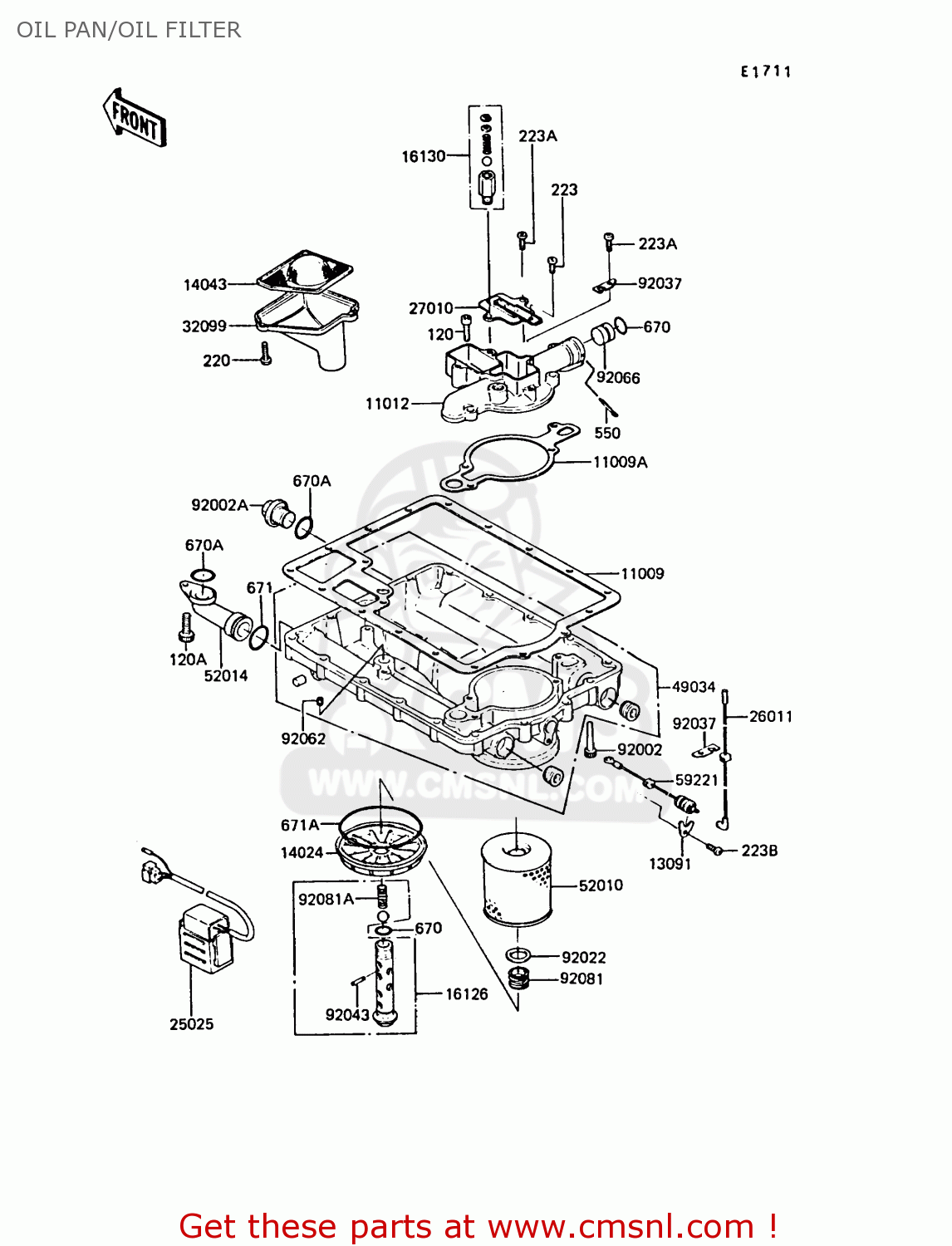 OIL PAN/OIL FILTER ZG1300A5 Z1300 1989 NORWAY FG