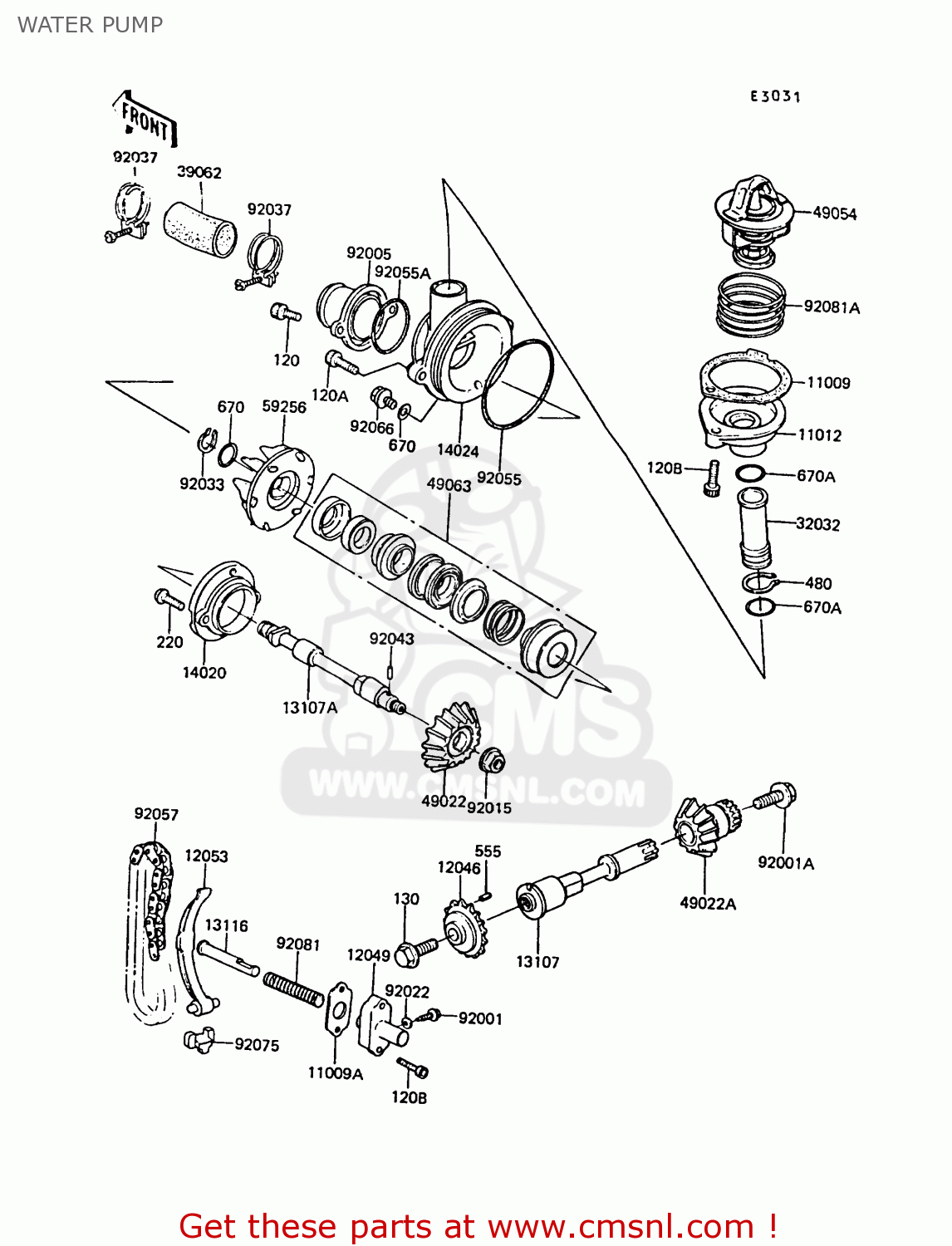 WATER PUMP ZG1300A5 Z1300 1989 NORWAY FG