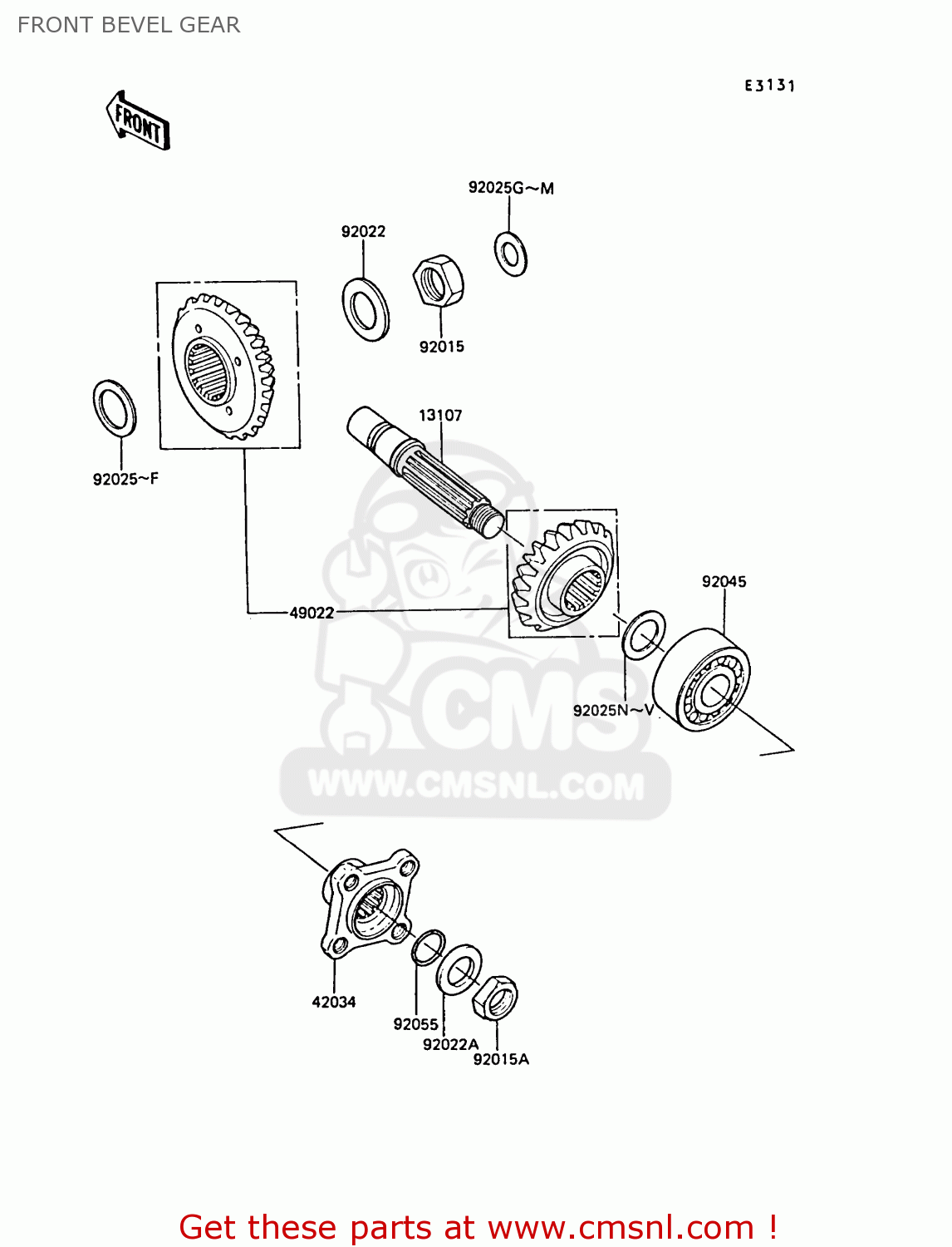 FRONT BEVEL GEAR ZG1300A5 Z1300 1989 NORWAY FG