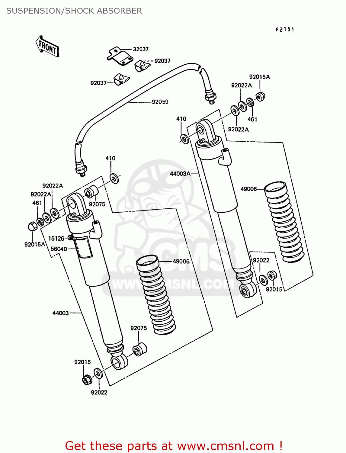 SUSPENSION/SHOCK ABSORBER ZG1300A5 Z1300 1989 NORWAY FG