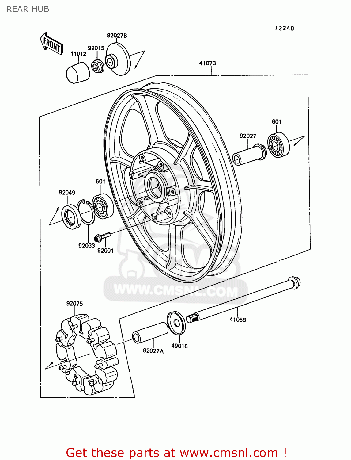 REAR HUB ZG1300A5 Z1300 1989 NORWAY FG