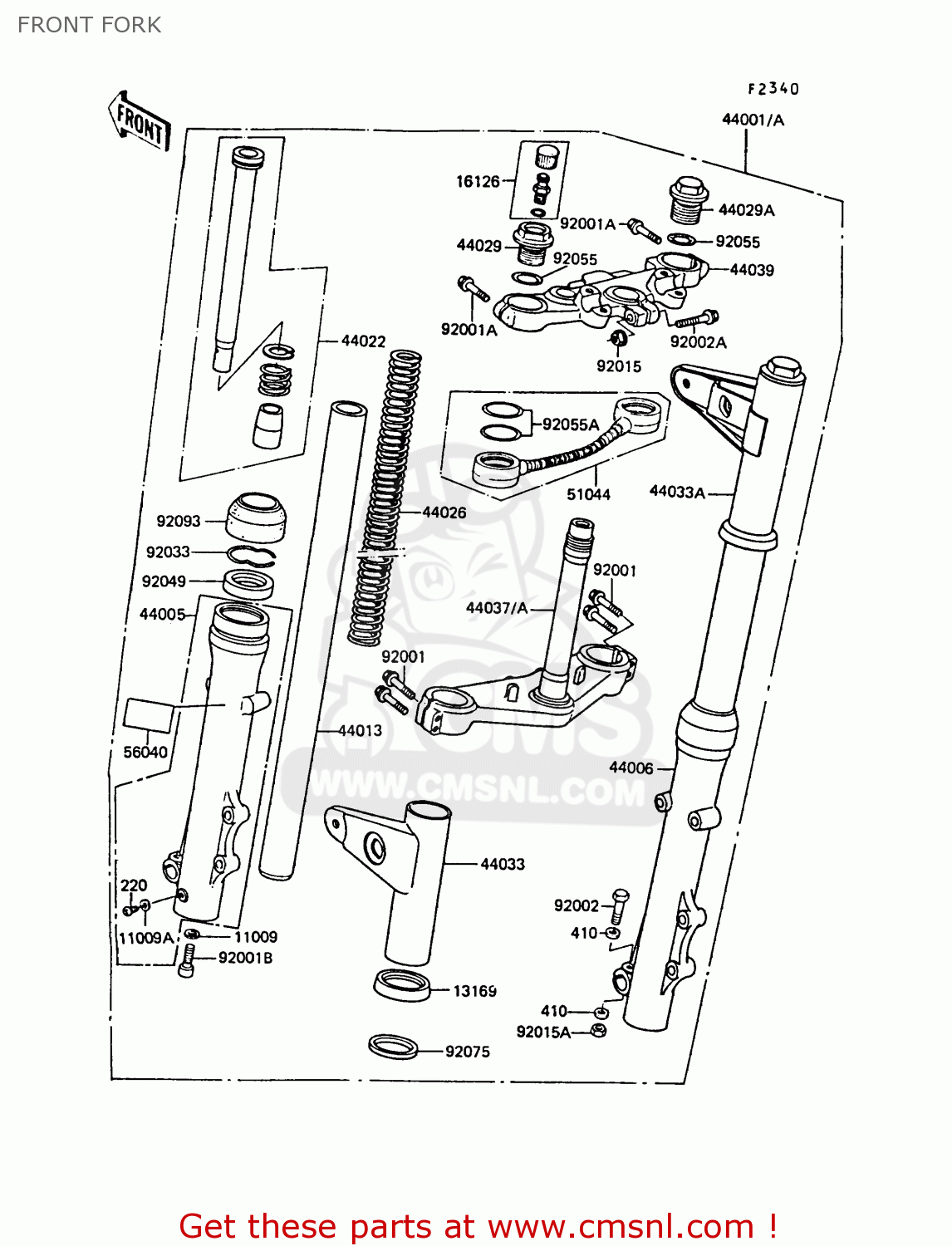FRONT FORK ZG1300A5 Z1300 1989 NORWAY FG