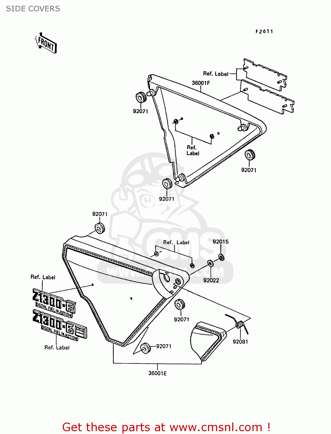 SIDE COVERS ZG1300A5 Z1300 1989 NORWAY FG