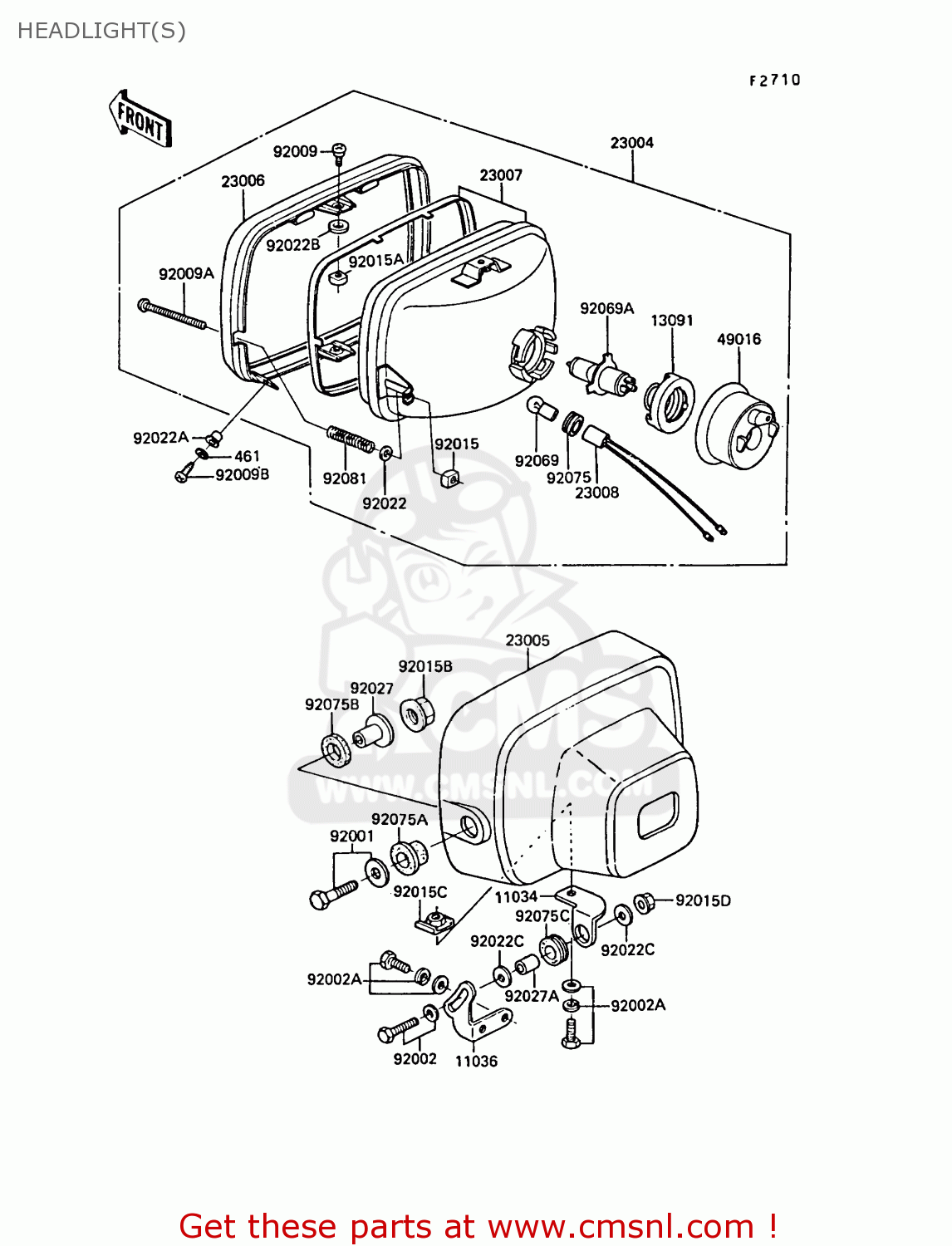 HEADLIGHT(S) ZG1300A5 Z1300 1989 NORWAY FG