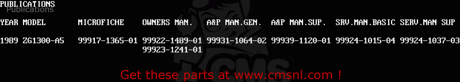 Publications ZG1300A5 Z1300 1989 NORWAY FG