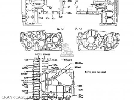 CRANKCASE BOLT PATTERN - ZG1300A5 Z1300 1989 NORWAY FG