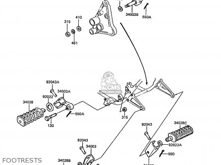 FOOTRESTS - ZG1300A5 Z1300 1989 NORWAY FG