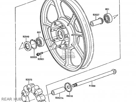 REAR HUB - ZG1300A5 Z1300 1989 NORWAY FG
