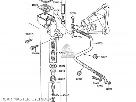 REAR MASTER CYLINDER - ZG1300A5 Z1300 1989 NORWAY FG