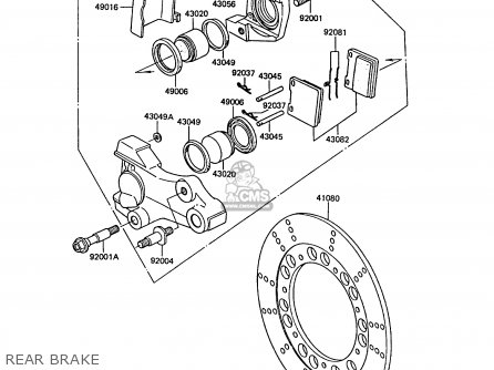 REAR BRAKE - ZG1300A5 Z1300 1989 NORWAY FG