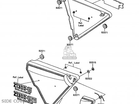 SIDE COVERS - ZG1300A5 Z1300 1989 NORWAY FG