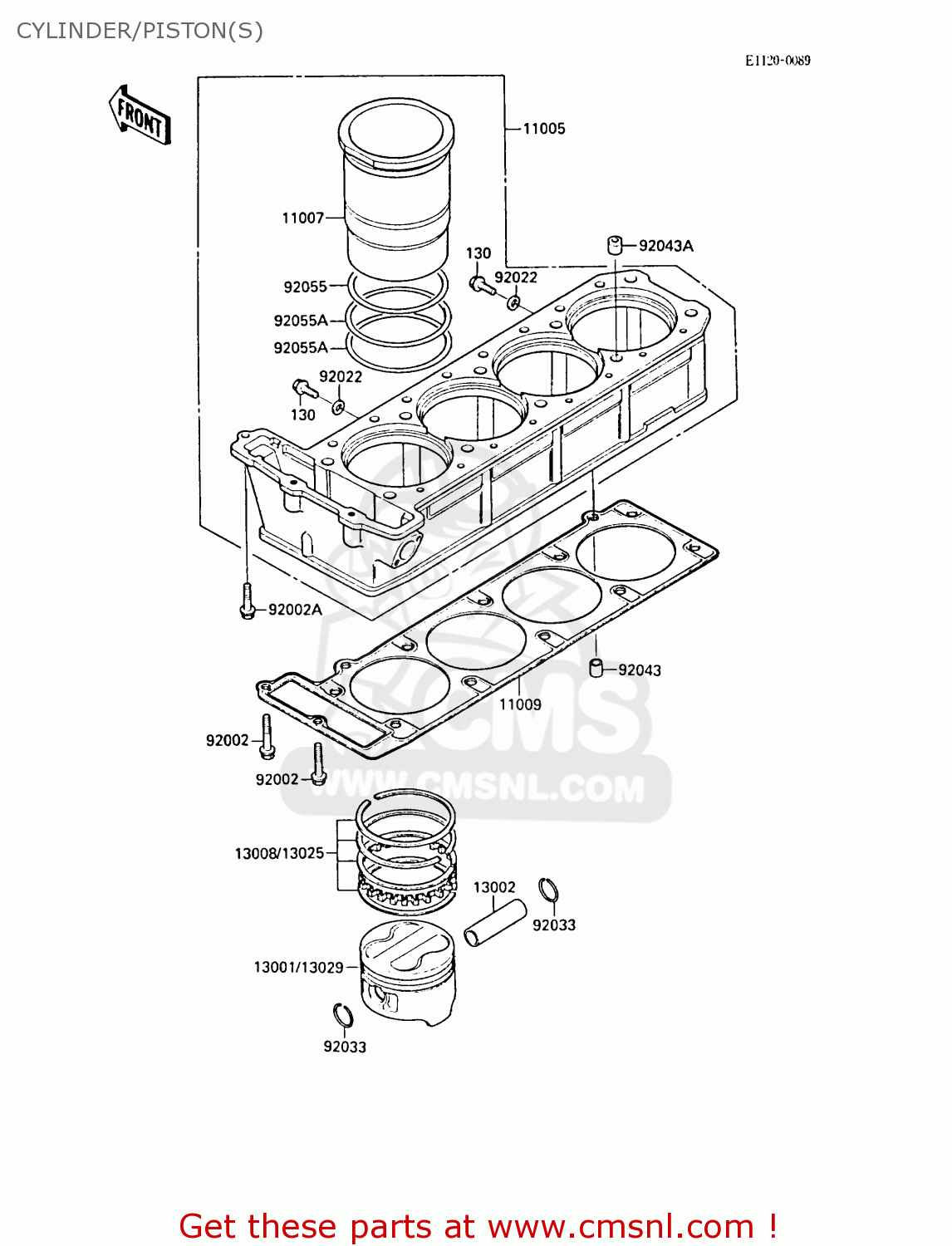 CYLINDER/PISTON(S) ZL1000A1 1987 EUROPE UK FR FG NR SD ST