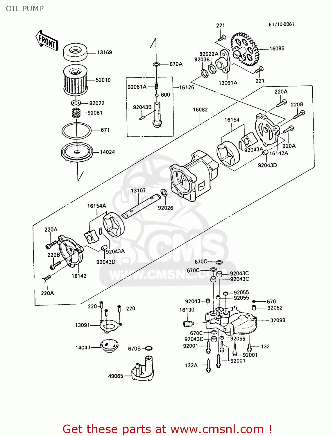 OIL PUMP ZL1000A1 1987 EUROPE UK FR FG NR SD ST