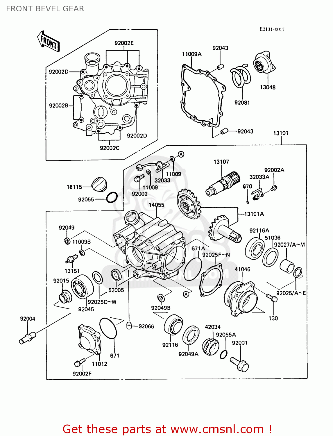 FRONT BEVEL GEAR ZL1000A1 1987 EUROPE UK FR FG NR SD ST