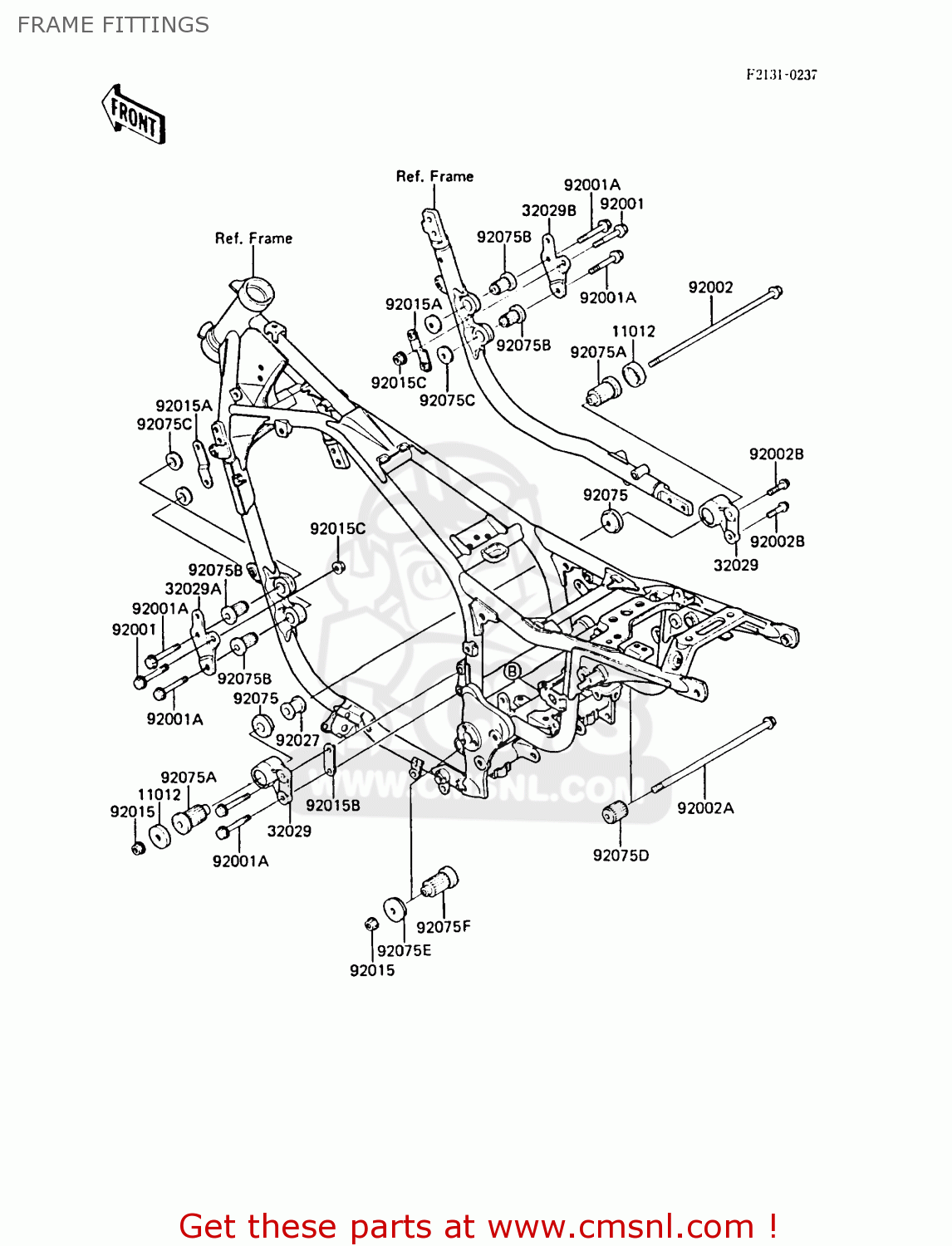 FRAME FITTINGS ZL1000A1 1987 EUROPE UK FR FG NR SD ST