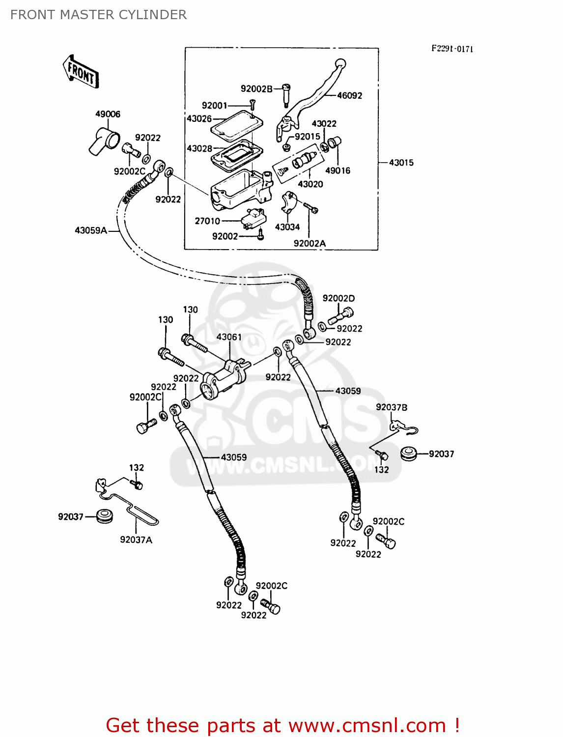 FRONT MASTER CYLINDER ZL1000A1 1987 EUROPE UK FR FG NR SD ST