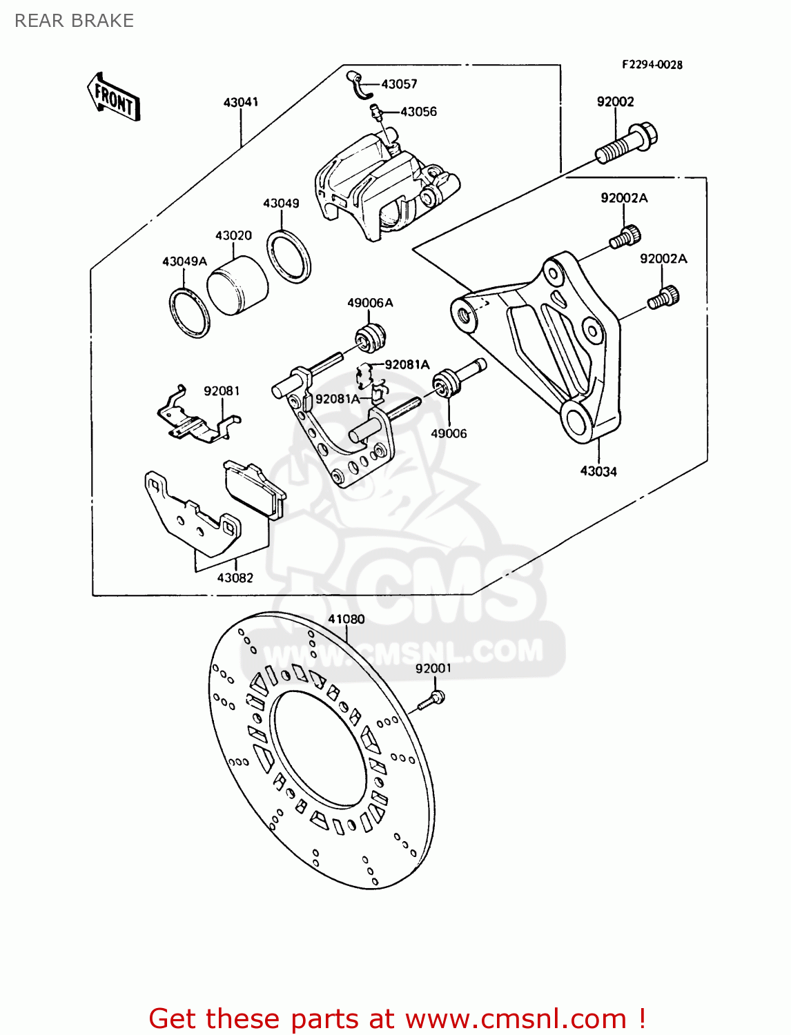 REAR BRAKE ZL1000A1 1987 EUROPE UK FR FG NR SD ST