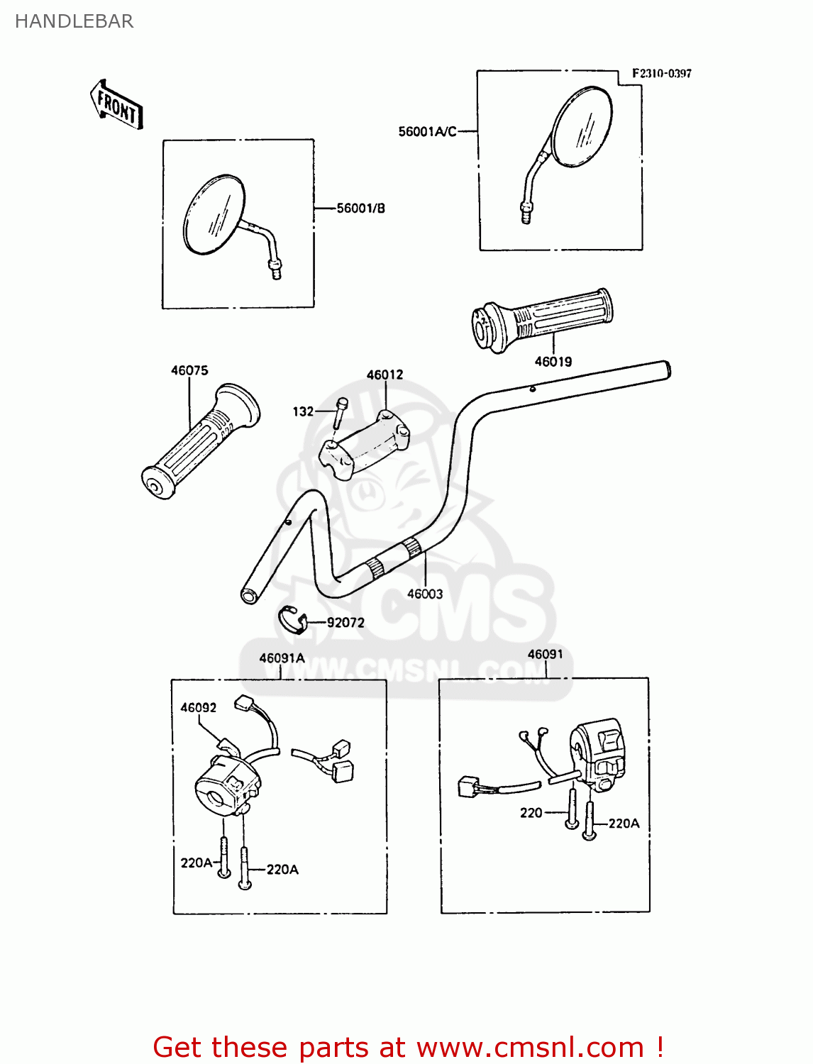HANDLEBAR ZL1000A1 1987 EUROPE UK FR FG NR SD ST