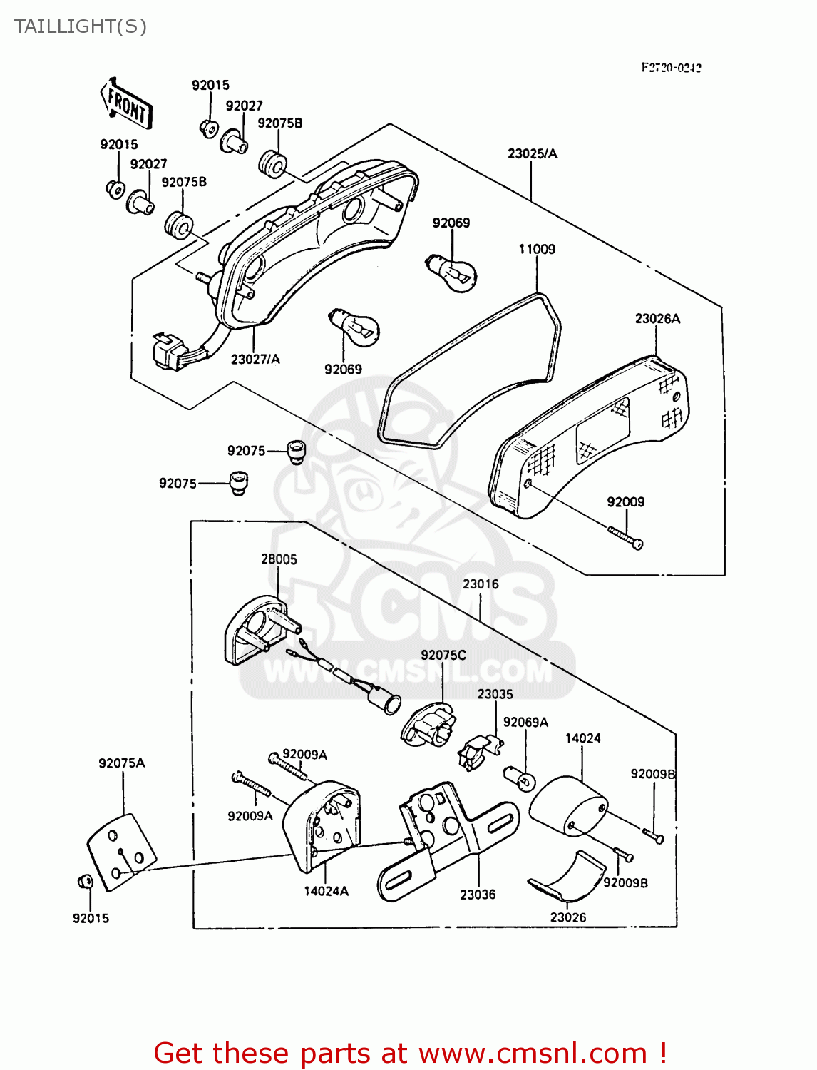 TAILLIGHT(S) ZL1000A1 1987 EUROPE UK FR FG NR SD ST