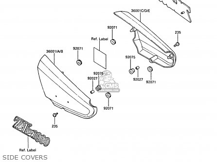 SIDE COVERS - ZL1000A1 1987 EUROPE UK FR FG NR SD ST