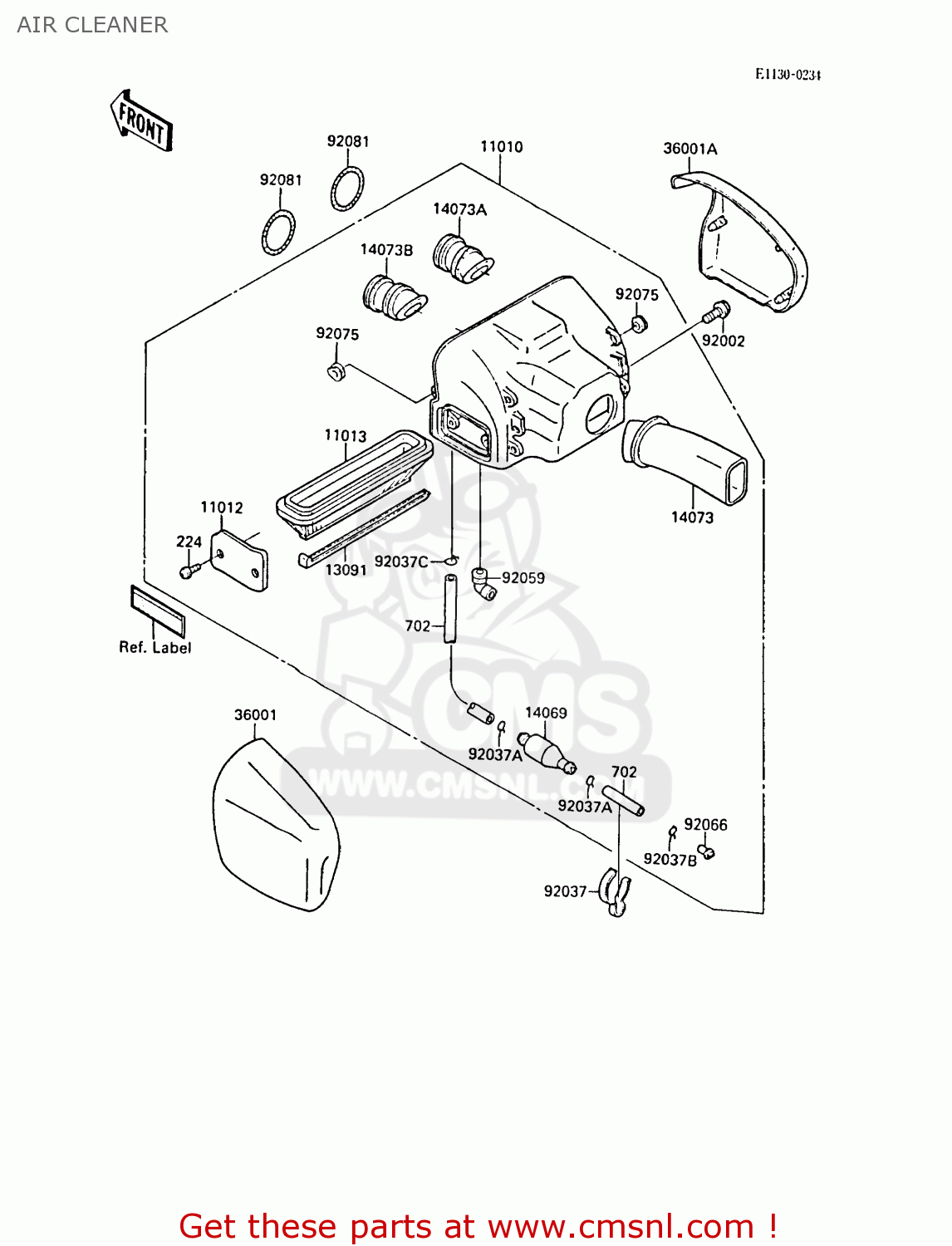 AIR CLEANER ZL1000A2 1988 FRANCE FG NR
