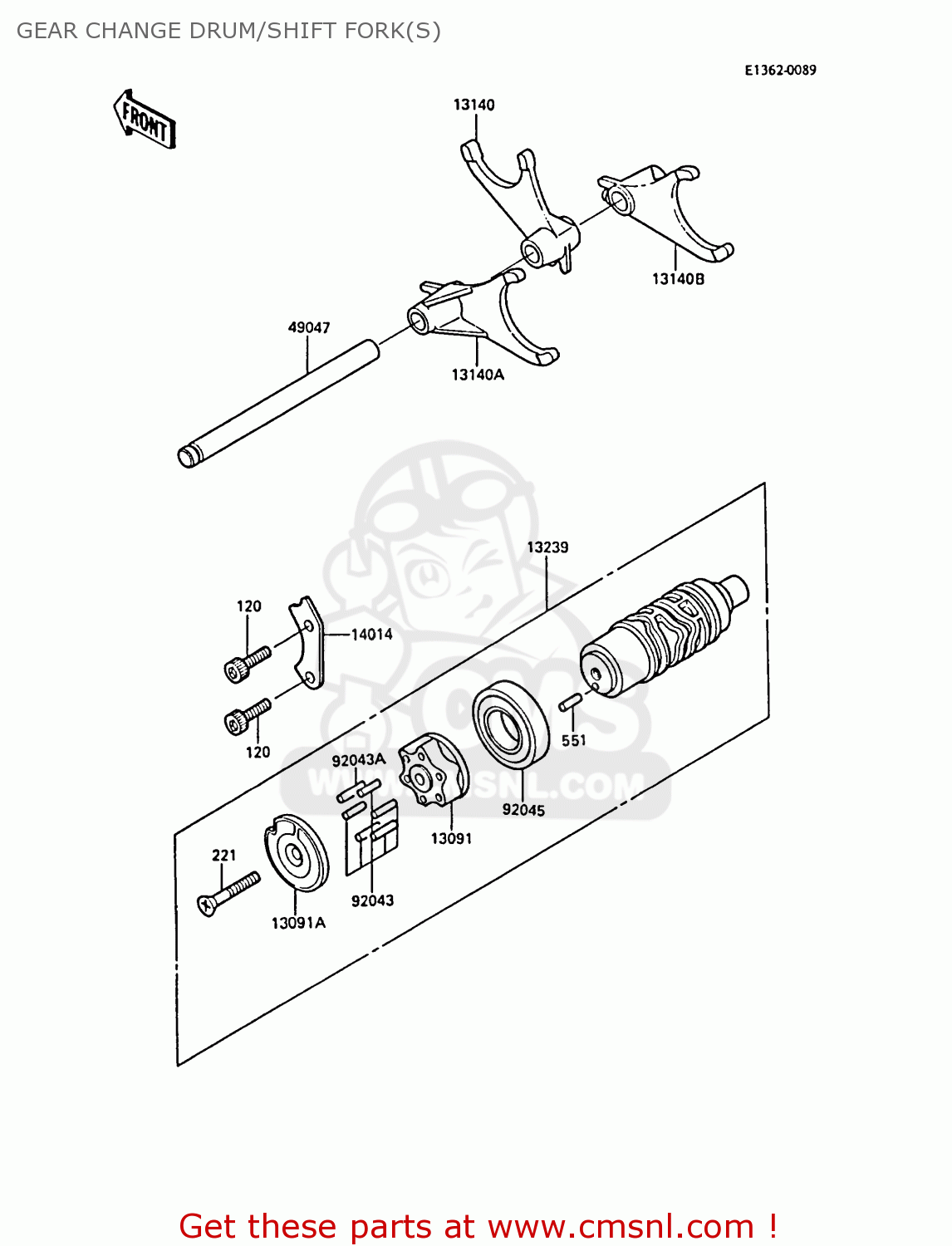 GEAR CHANGE DRUM/SHIFT FORK(S) ZL1000A2 1988 FRANCE FG NR