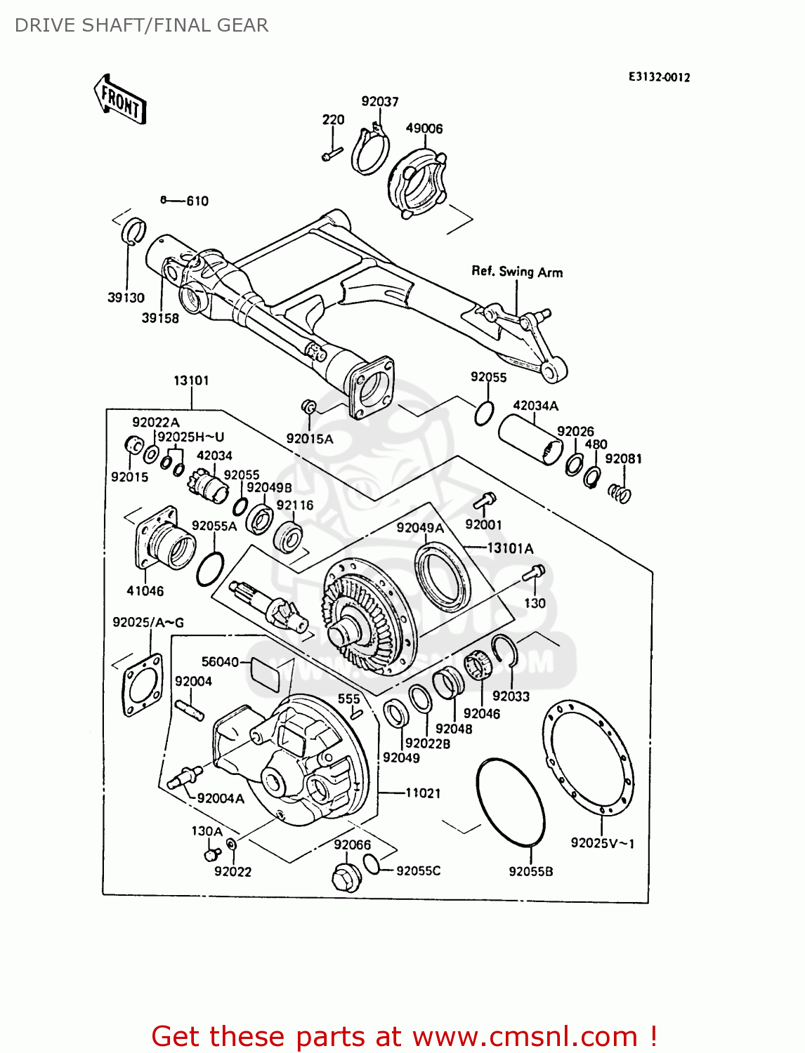 DRIVE SHAFT/FINAL GEAR ZL1000A2 1988 FRANCE FG NR
