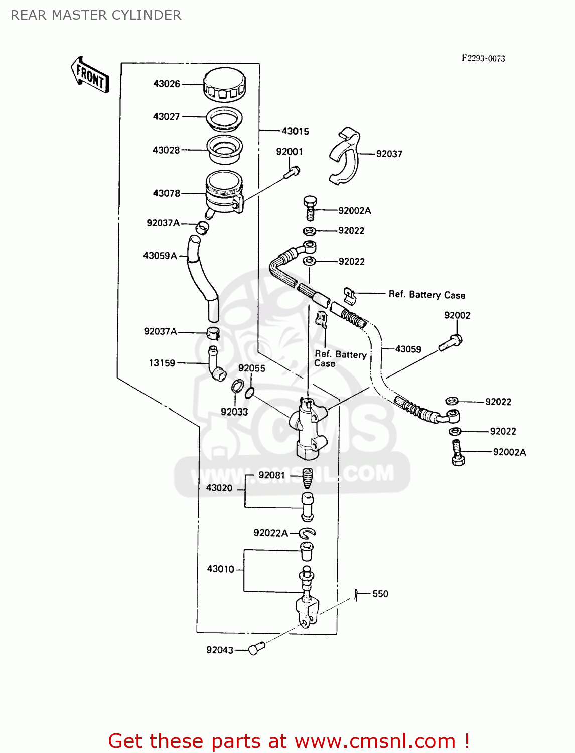 REAR MASTER CYLINDER ZL1000A2 1988 FRANCE FG NR