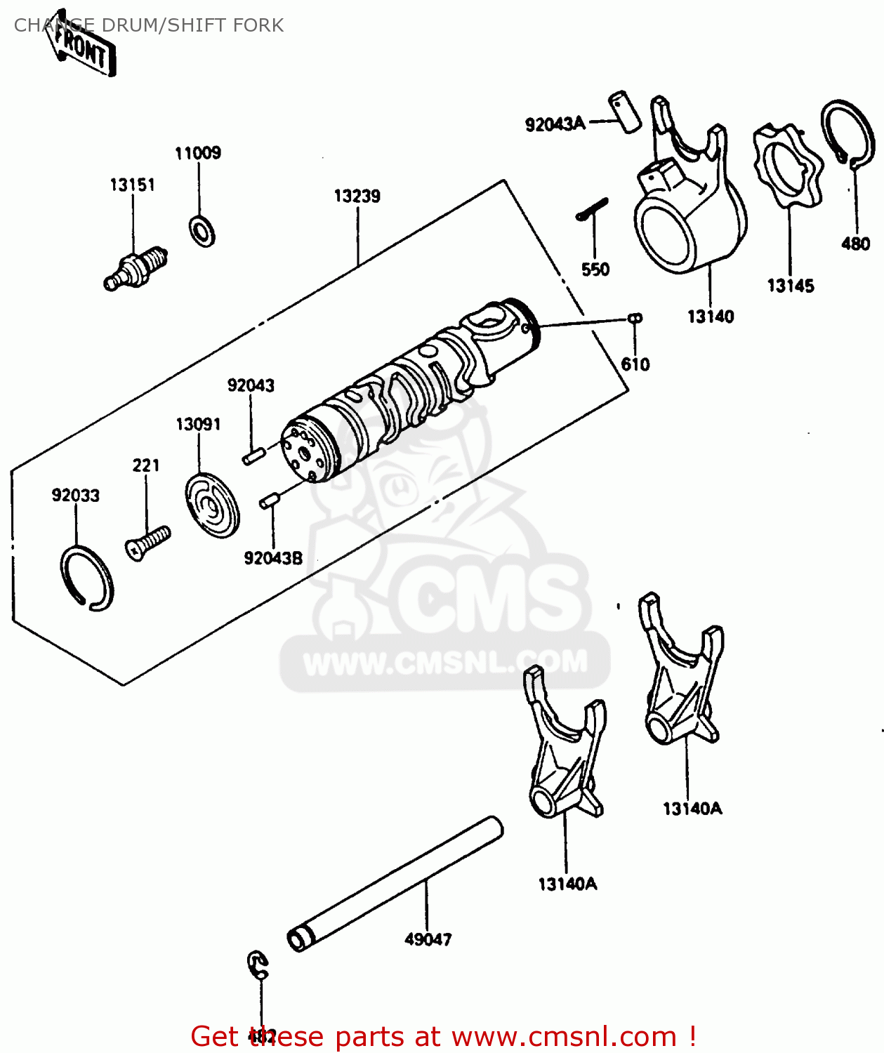 CHANGE DRUM/SHIFT FORK ZL600A1 1986 EUROPE WG / KPH