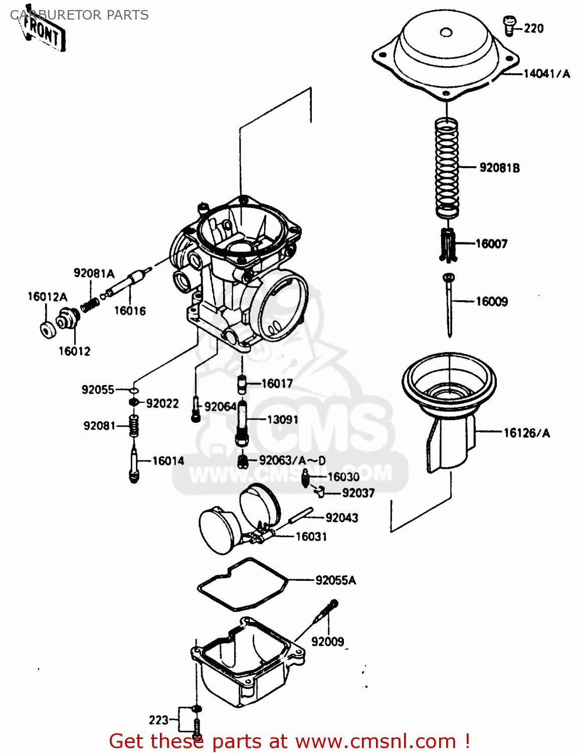 CARBURETOR PARTS ZL600A1 1986 EUROPE WG / KPH