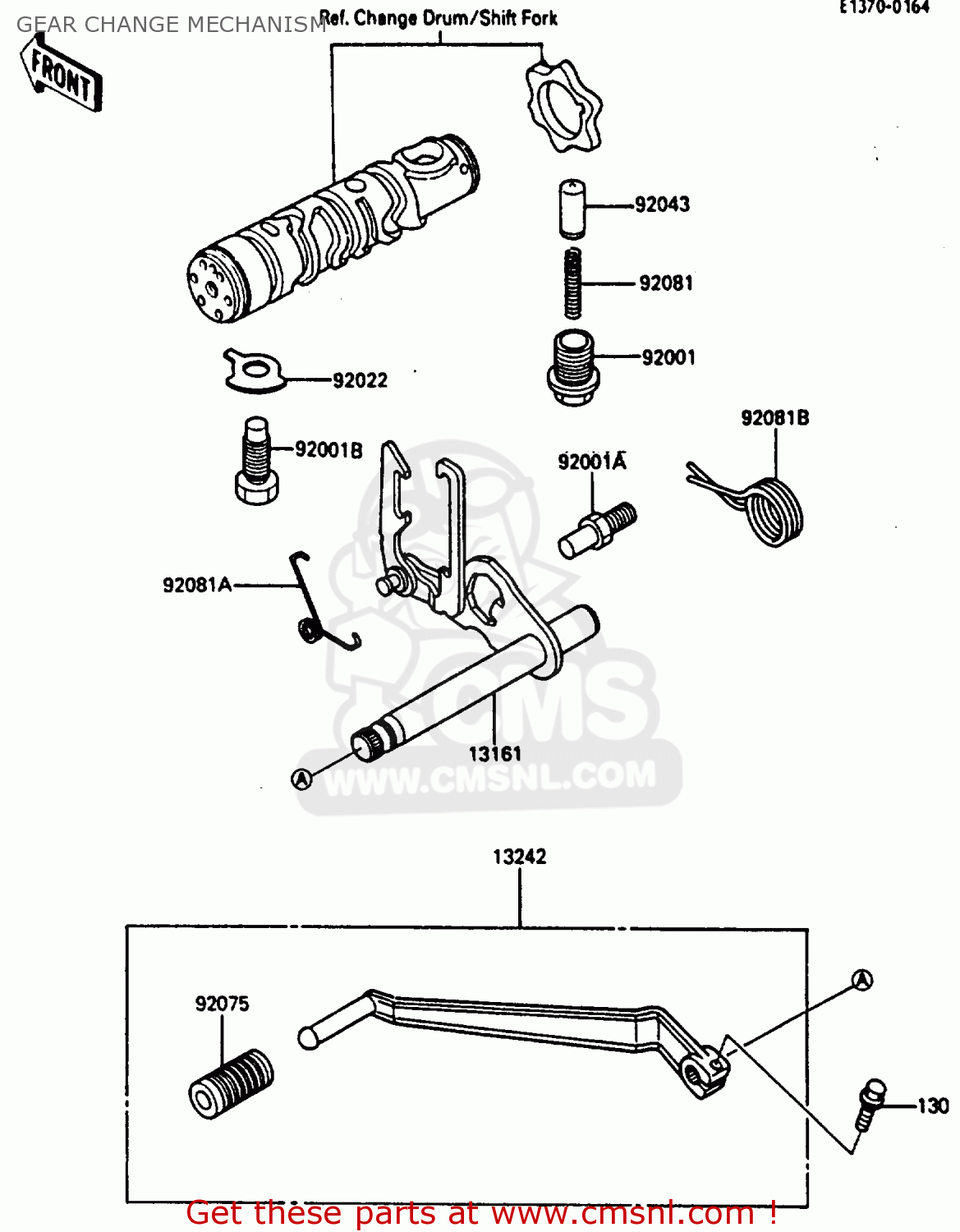 GEAR CHANGE MECHANISM ZL600A1 1986 EUROPE WG / KPH