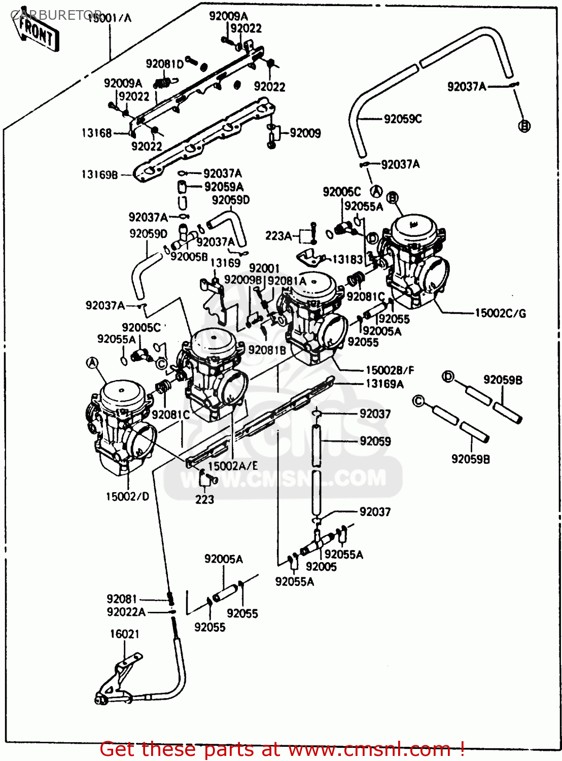 CARBURETOR ZL600A1 1986 EUROPE WG / KPH