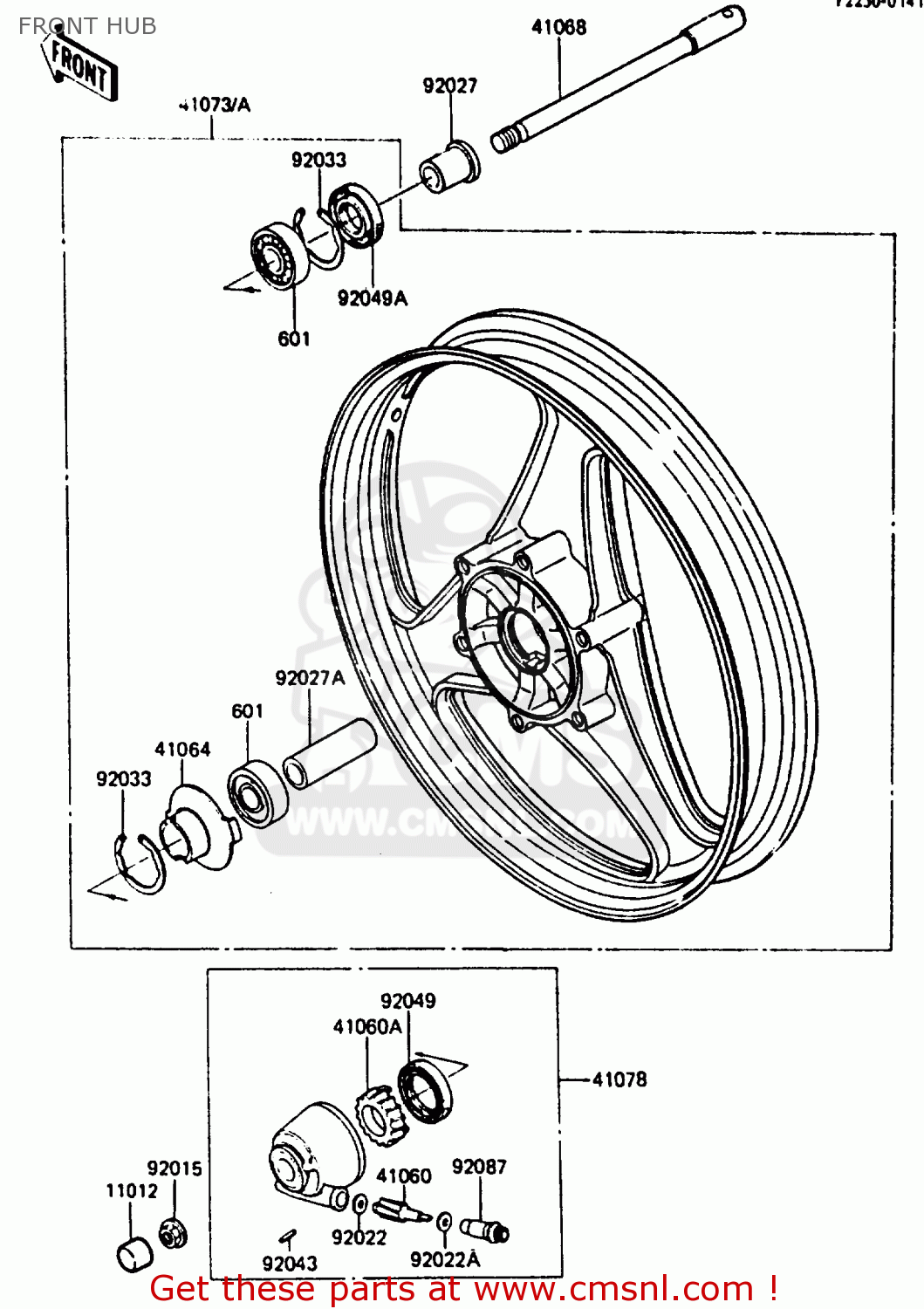 FRONT HUB ZL600A1 1986 EUROPE WG / KPH
