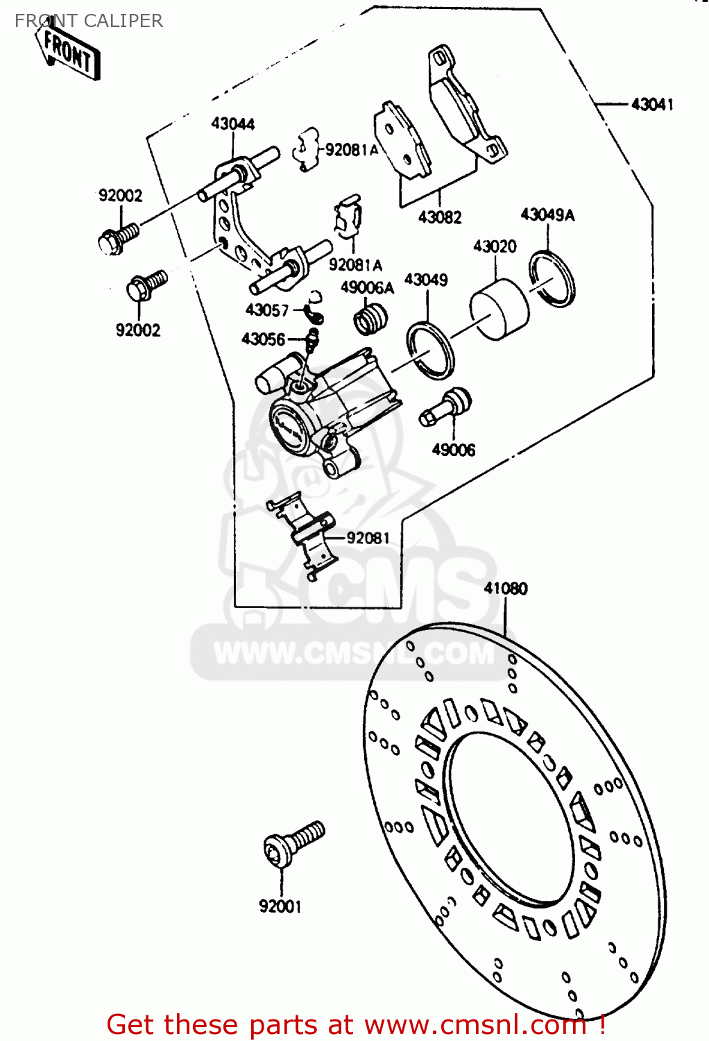 FRONT CALIPER ZL600A1 1986 EUROPE WG / KPH