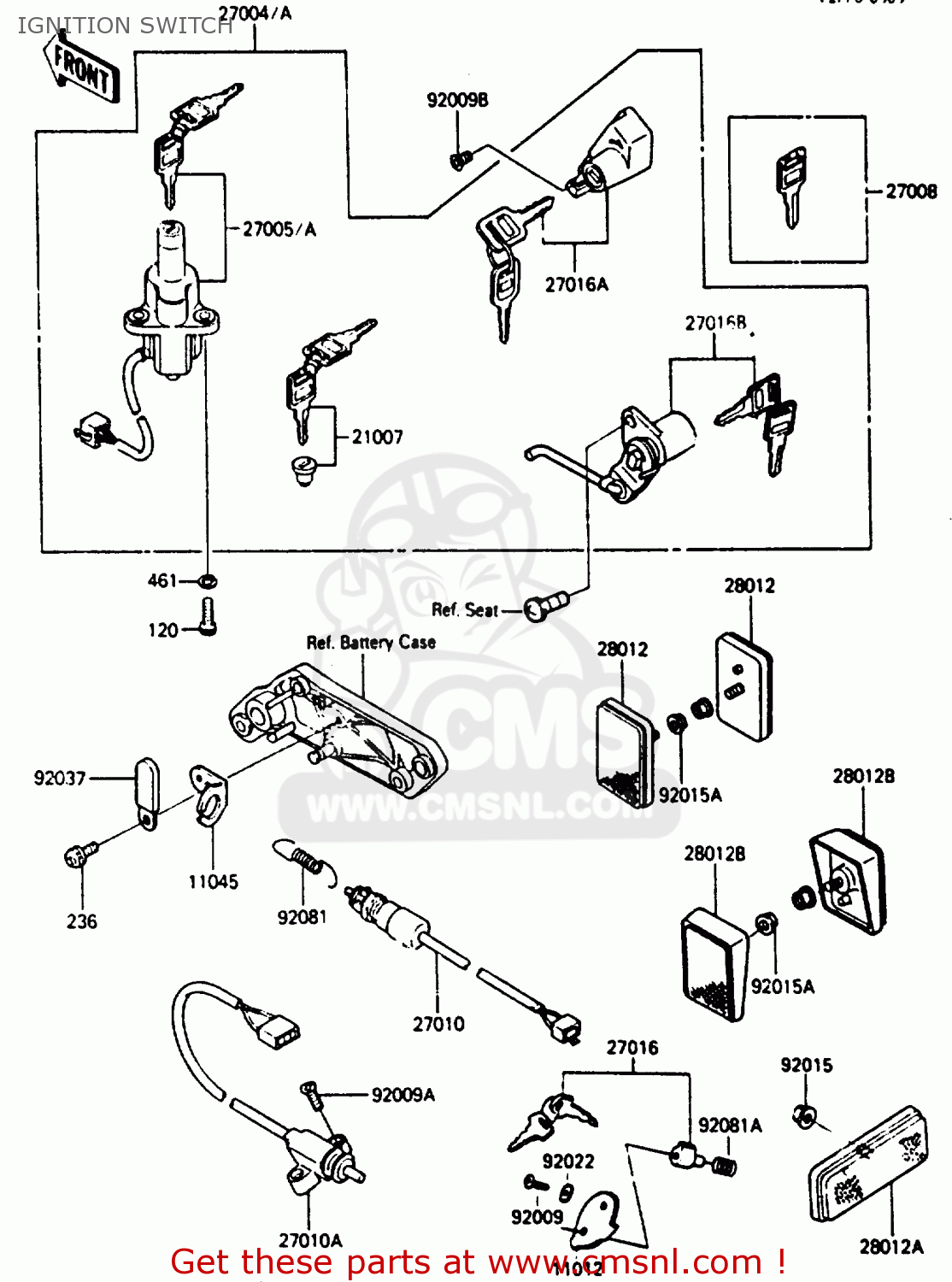 IGNITION SWITCH ZL600A1 1986 EUROPE WG / KPH