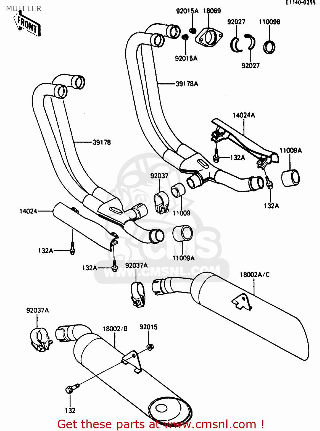 MUFFLER ZL600A2 1987 EUROPE WG ST / KPH